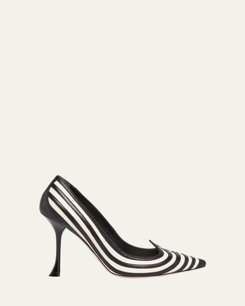 I Love Vivier Bicolor Stripe Pumps